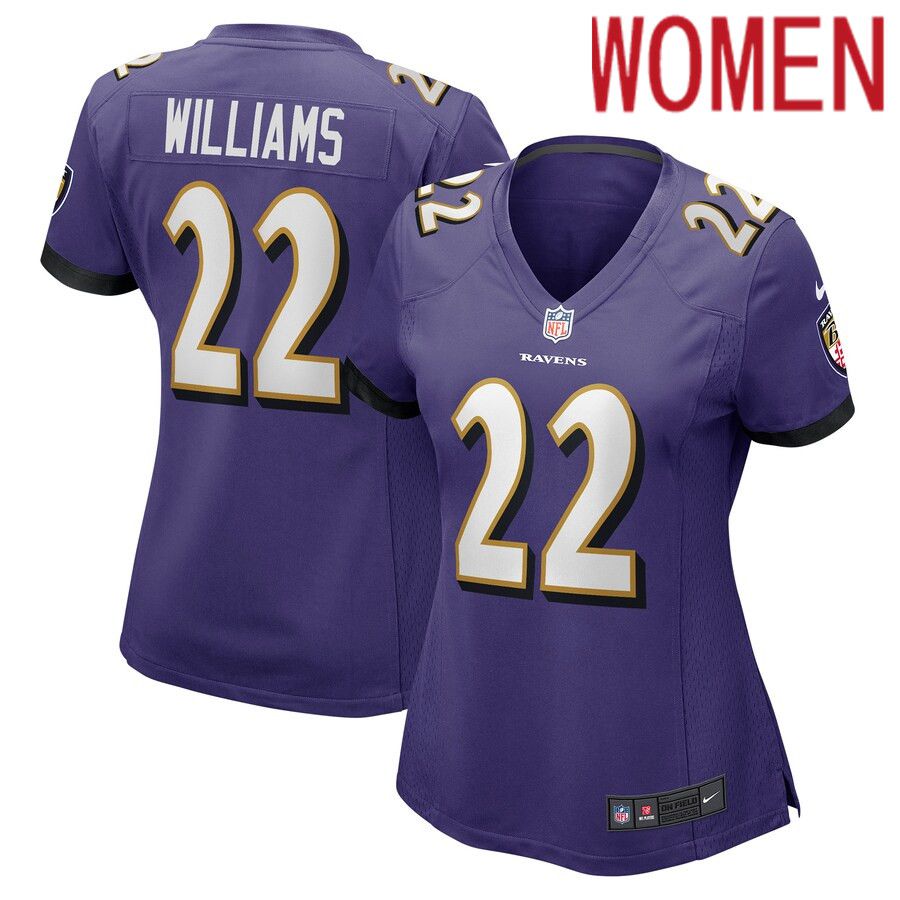Women Baltimore Ravens 22 Damarion Williams Nike Purple Player Game NFL Jersey